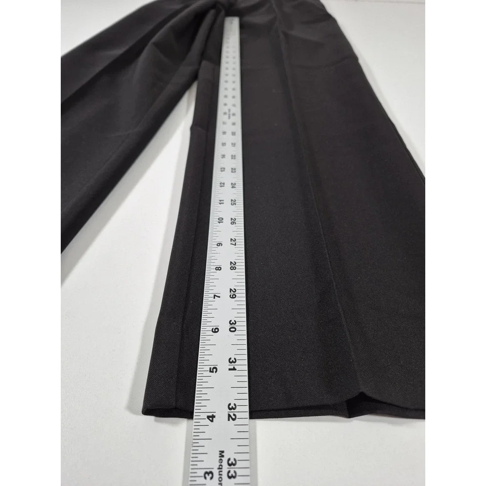 Career Gear Dress Pants Mens 28x32 Black Microfiber Flat Front Office Uniform
